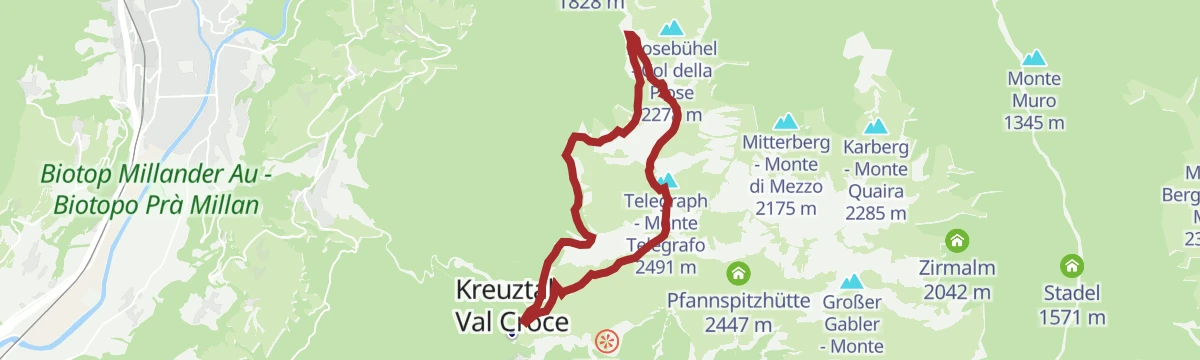 Route map: The Brixen High Mountain Trail on the Plose Mountain